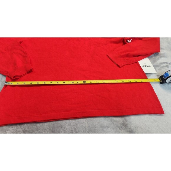 CeCe Women's Size XL Red Long Sleeve Crew Neck Sweater NWT - Picture 4 of 8